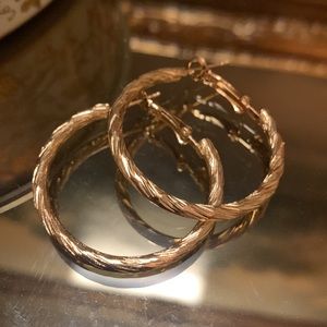 Twisted Gold Hoop Earrings